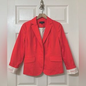 Talbots Bright Coral Blazer Jacket 6 Preppy Office Career Work Spring Summer